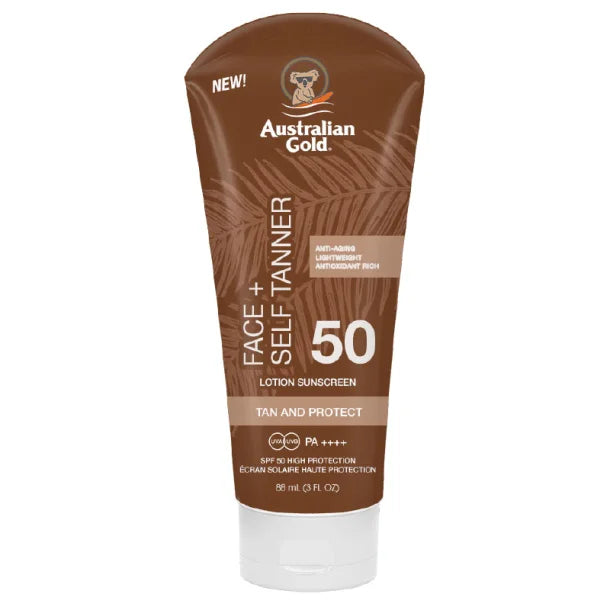 Australian Gold - SPF 50 Face med selvbruner