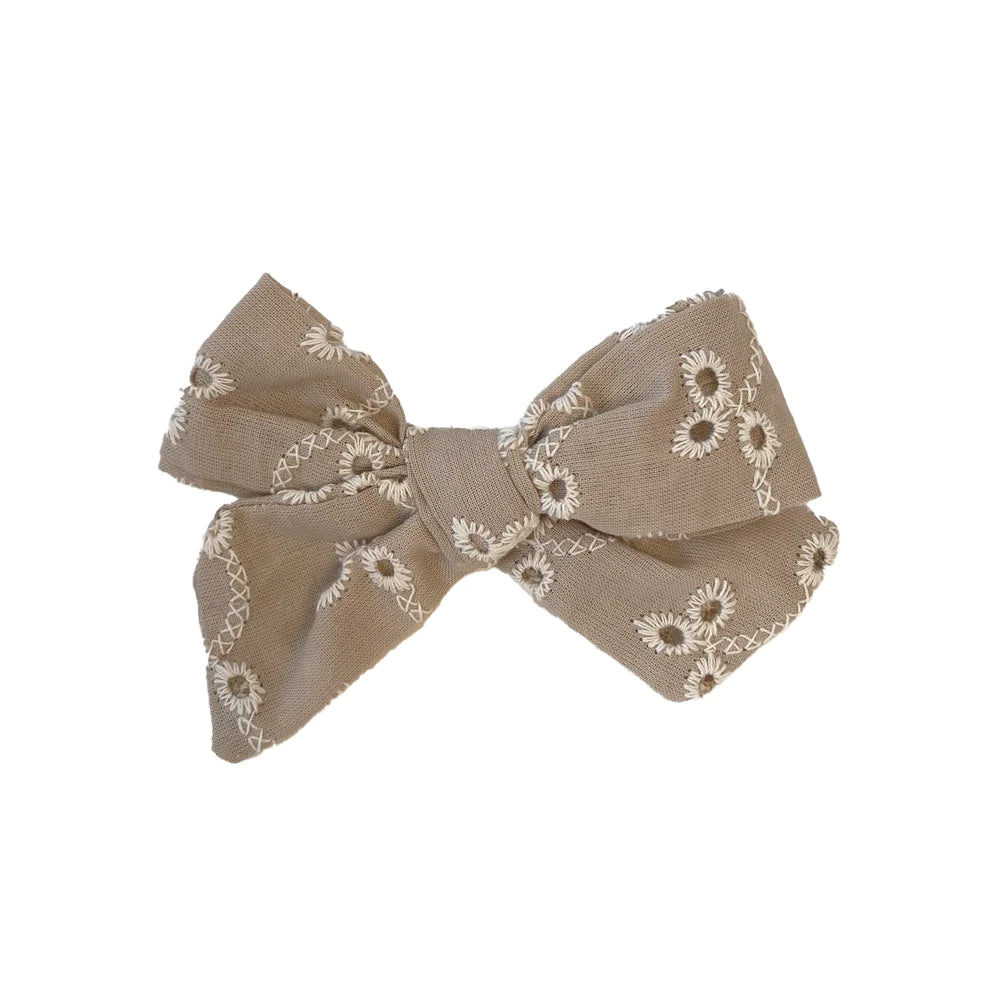 Cornelia Sløjfe - Beige Broderet