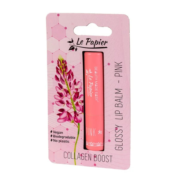 LE PAPIER - COLLAGEN BOOST - GLOSSY LIP BALM - PINK