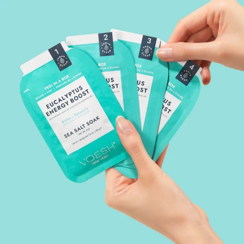Voesh Pedi in a Box deluxe, 4 step. Eucalyptus Energi Boost