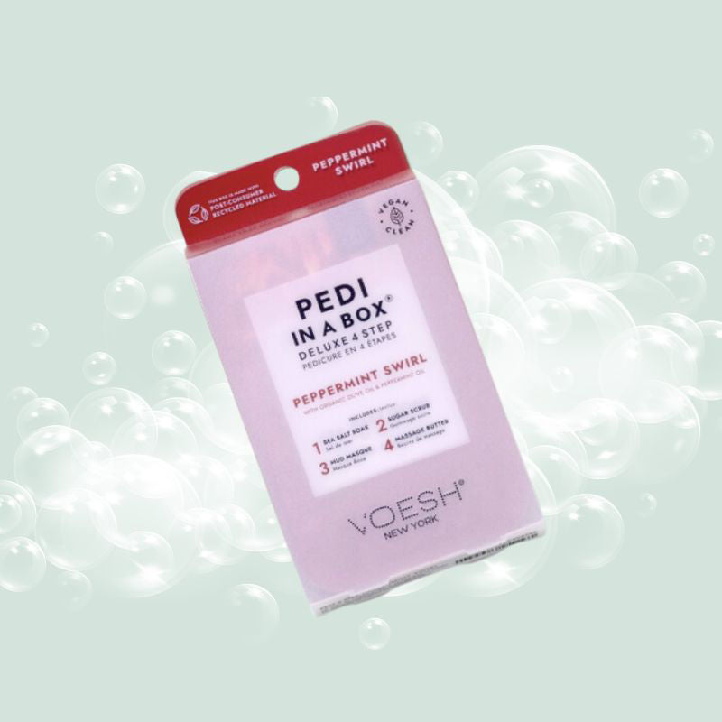 Voesh Pedi in a Box Deluxe - Peppermint Swirl - Limited Edition