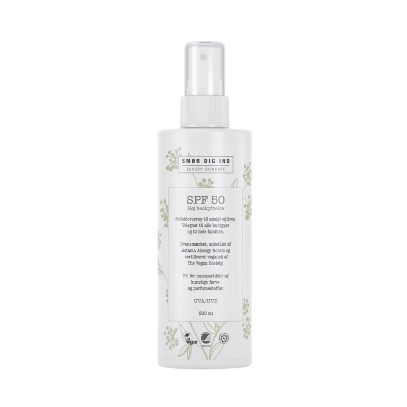 Smør Dig Ind Solfaktorspray SPF 50, Svanemærket & allergivenlig - 200ml