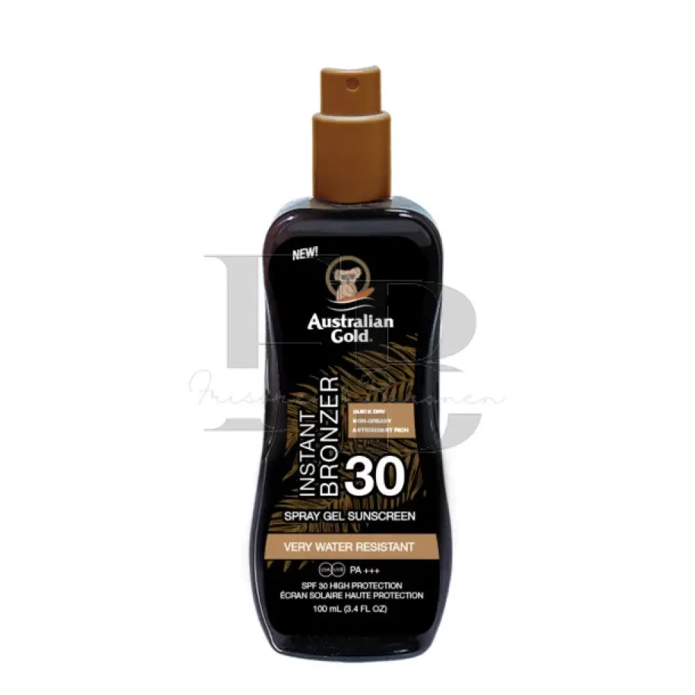 Australian Gold -  Solcreme lotion m. spray, SPF 30 m/Bronzer - 100 ml.