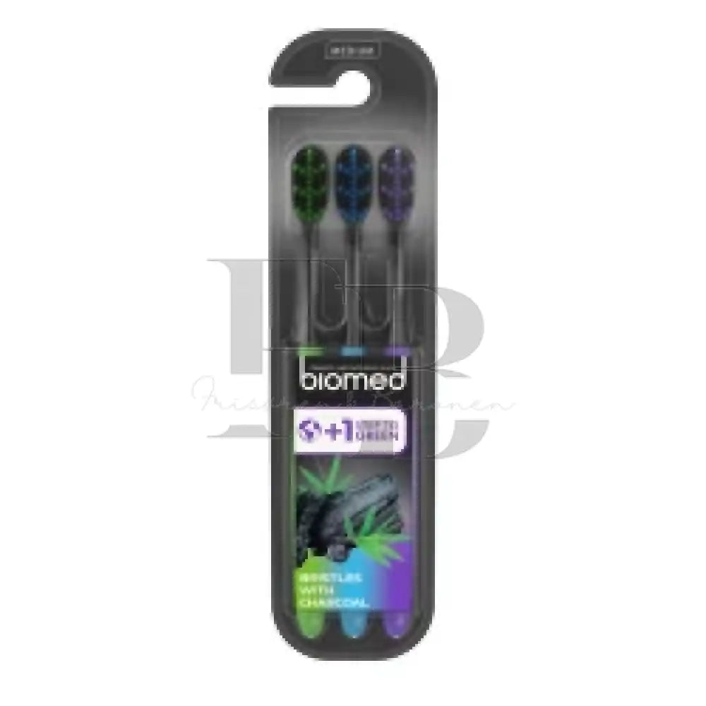 BIOMED - 3-PAK TANDBØRSTER MEDIUM MED CHARCOAL