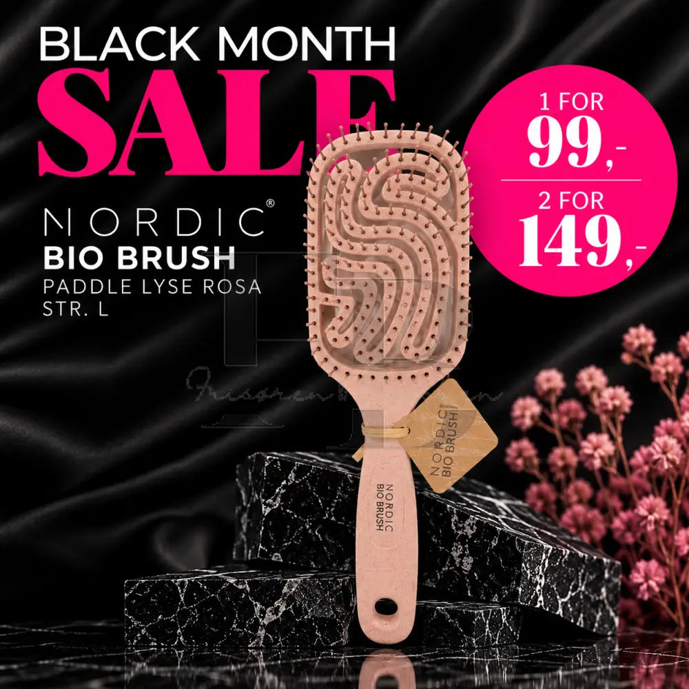 Nordic Bio Brush - Paddle Lyse Rosa Str. L
