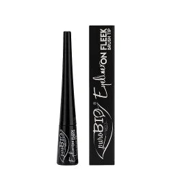 PUROBIO COSMETICS - FLYDENDE EYELINER MED BRUSH TIP - SORT