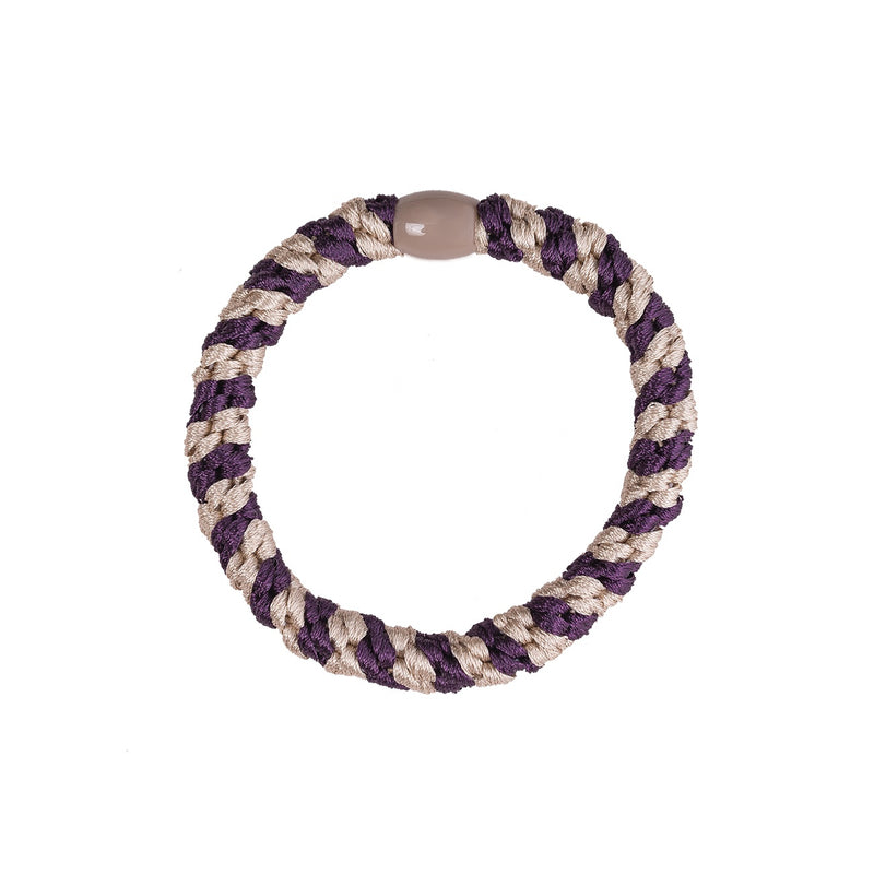By Stær braided hairties – Multi Purple & Beige